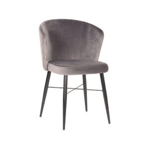 LABEL51 Sametová jídelní židle WAVE šedá Color: Grey