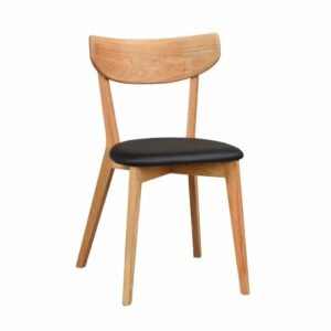 ROWICO Dřevěná jídelní židle AMI dub s koženým podsedákem