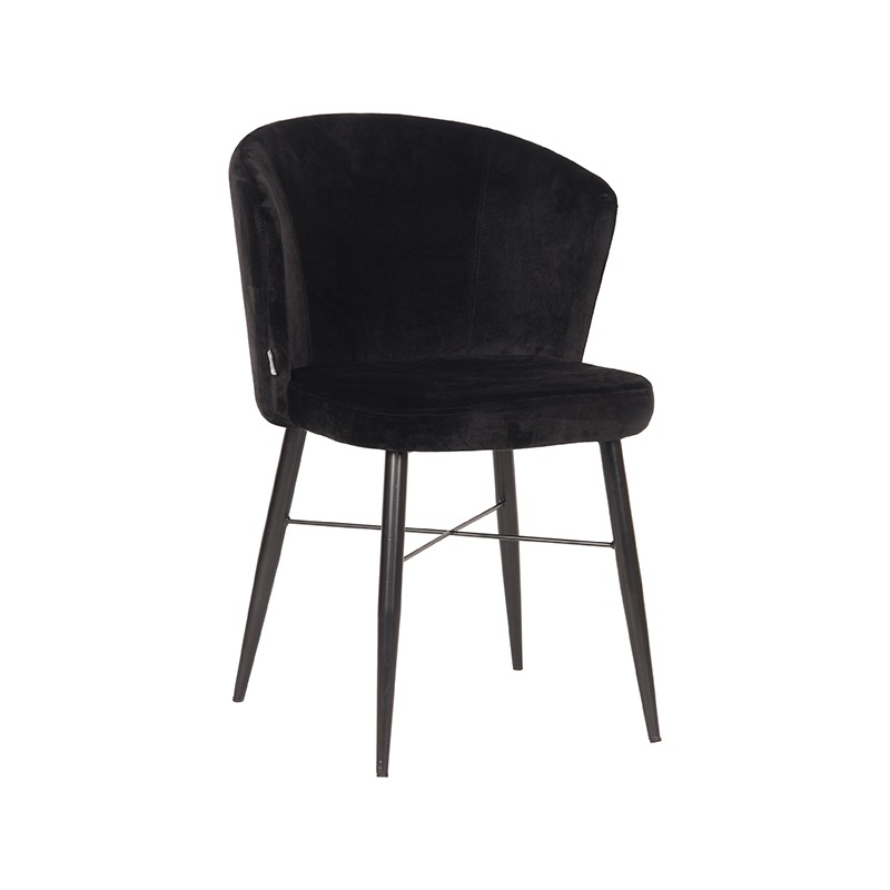 LABEL51 Sametová jídelní židle WAVE černá Color: Black