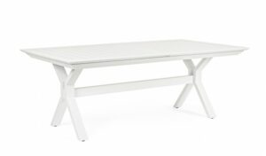 BIZZOTTO Rozkládací zahradní stůl KENYON 200X110cm bílý
