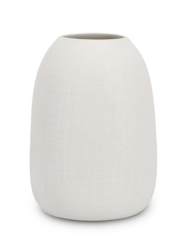 BIZZOTTO bílá keramická váza PAPYRUS 25 cm