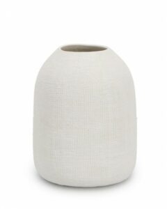 BIZZOTTO bílá keramická váza PAPYRUS 19 cm