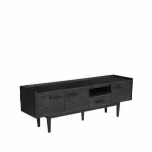 LABEL51Dřevěný TV stolek CALI černý 170 cm