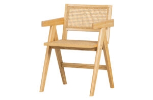 WOOOD Dřevěná židle GUNN s ratanem světlá