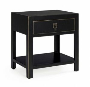 BIZZOTTO černý noční stolek PECHINO 51x47 cm