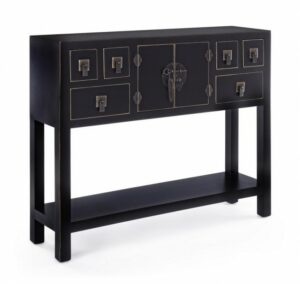 BIZZOTTO černý konzolový stolek PECHINO 78x96 cm
