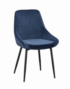 ROWICO Sametová jídelní židle SIERRA tmavě modrá