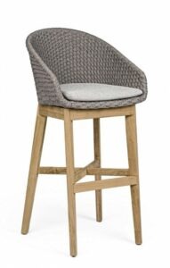 BIZZOTTO zahradní barová židle COACHELLA šedá