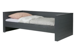 WOOOD Dřevěná postel DENNIS šedá s okrajem