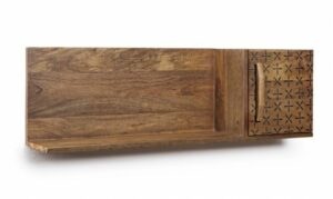 BIZZOTTO dřevěná polička EMIRA se skříňkou vpravo 31x103 cm