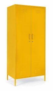 BIZZOTTO Kovová šatní skříň CAMBRIDGE žlutá