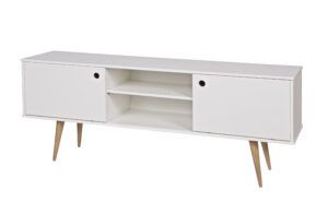 WOOOD Dřevěný TV stolek RETRO bílý